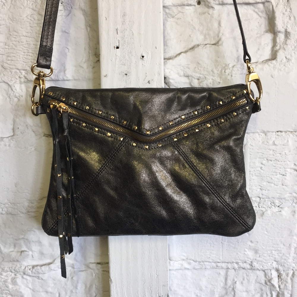 Steve Madden Metallic Charcoal Leather Purse